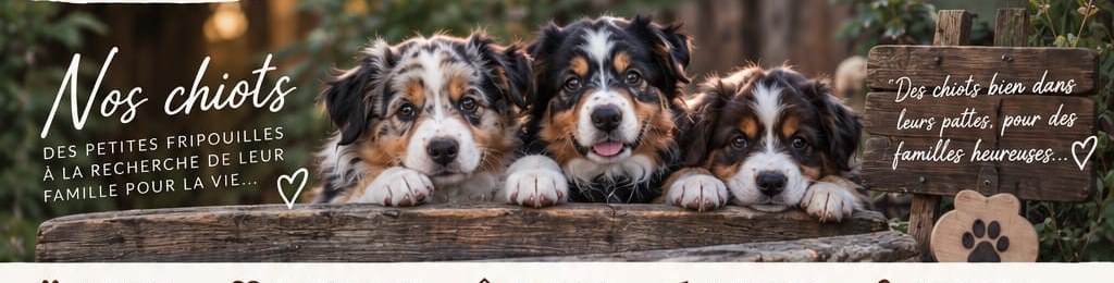 Nos chiots Berger Australien, des petites fripouilles élevées en famille